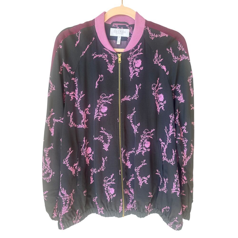 Escada Purple Floral Printed Sport Jacket Size 44
